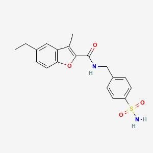 5-ethyl-3-methyl-N-[(4-sulfamoylphenyl)methyl]-1-benzofuran-2-carboxamide