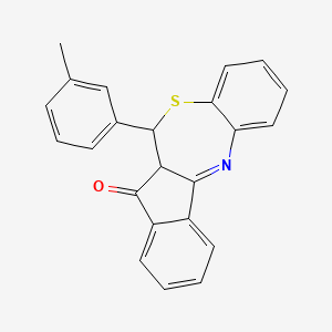 10-(3-Methylphenyl)-9-thia-2-azatetracyclo[9.7.0.0^{3,8}.0^{13,18}]octadeca-1,3(8),4,6,13(18),14,16-heptaen-12-one