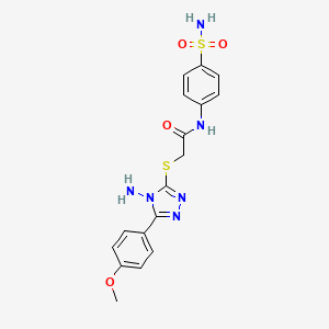 molecular formula C17H18N6O4S2 B15098890 2-{[4-amino-5-(4-methoxyphenyl)-4H-1,2,4-triazol-3-yl]sulfanyl}-N-(4-sulfamoylphenyl)acetamide 