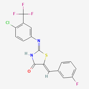 (2Z,5Z)-2-{[4-chloro-3-(trifluoromethyl)phenyl]imino}-5-(3-fluorobenzylidene)-1,3-thiazolidin-4-one