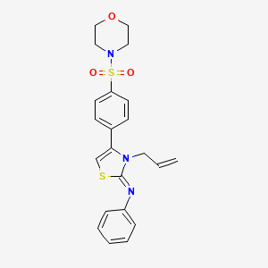 molecular formula C22H23N3O3S2 B15098940 N-[(2Z)-4-[4-(morpholin-4-ylsulfonyl)phenyl]-3-(prop-2-en-1-yl)-1,3-thiazol-2(3H)-ylidene]aniline 