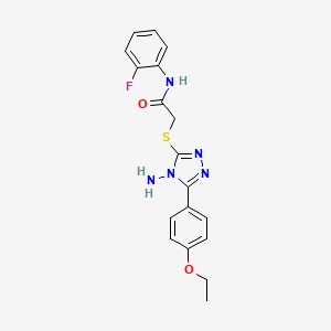 molecular formula C18H18FN5O2S B15098941 2-[4-amino-5-(4-ethoxyphenyl)(1,2,4-triazol-3-ylthio)]-N-(2-fluorophenyl)aceta mide 