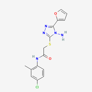 2-{[4-amino-5-(furan-2-yl)-4H-1,2,4-triazol-3-yl]sulfanyl}-N-(4-chloro-2-methylphenyl)acetamide