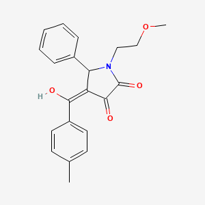 molecular formula C21H21NO4 B15098984 (4E)-4-[hydroxy(4-methylphenyl)methylidene]-1-(2-methoxyethyl)-5-phenylpyrrolidine-2,3-dione 