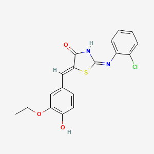 molecular formula C18H15ClN2O3S B15098996 (5Z)-2-[(2-chlorophenyl)amino]-5-(3-ethoxy-4-hydroxybenzylidene)-1,3-thiazol-4(5H)-one 