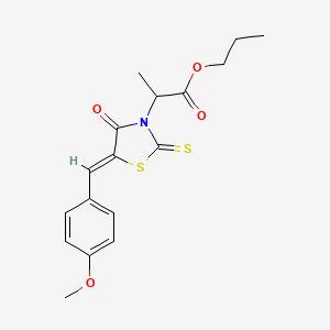 (Z)-propyl 2-(5-(4-methoxybenzylidene)-4-oxo-2-thioxothiazolidin-3-yl)propanoate