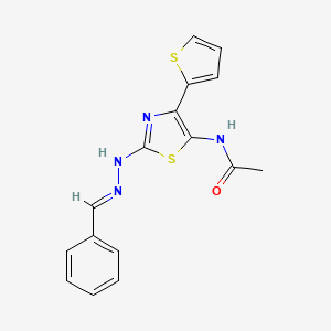 N-{2-[(2E)-2-benzylidenehydrazinyl]-4-(thiophen-2-yl)-1,3-thiazol-5-yl}acetamide