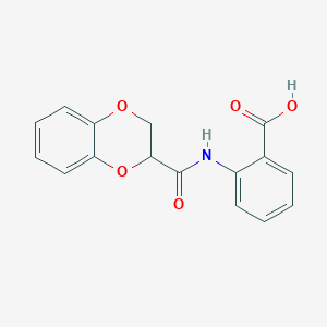 molecular formula C16H13NO5 B15099066 2-[(2,3-Dihydro-1,4-benzodioxin-2-ylcarbonyl)amino]benzoic acid 