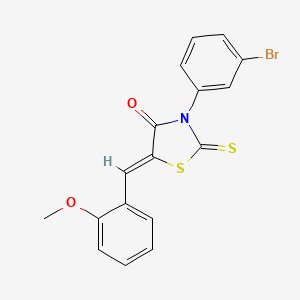 molecular formula C17H12BrNO2S2 B15099068 (5Z)-3-(3-bromophenyl)-5-(2-methoxybenzylidene)-2-thioxo-1,3-thiazolidin-4-one 