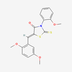 molecular formula C19H17NO4S2 B15099077 (5Z)-5-(2,5-dimethoxybenzylidene)-3-(2-methoxyphenyl)-2-thioxo-1,3-thiazolidin-4-one 