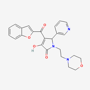 molecular formula C24H23N3O5 B15099097 4-(1-benzofuran-2-ylcarbonyl)-3-hydroxy-1-[2-(morpholin-4-yl)ethyl]-5-(pyridin-3-yl)-1,5-dihydro-2H-pyrrol-2-one 