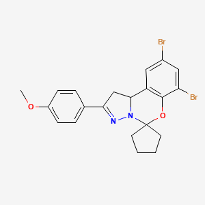 7',9'-Dibromo-2'-(4-methoxyphenyl)-1',10b'-dihydrospiro[cyclopentane-1,5'-pyrazolo[1,5-c][1,3]benzoxazine]