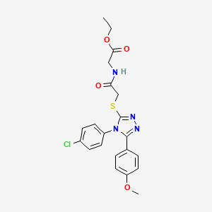 molecular formula C21H21ClN4O4S B15099108 Ethyl 2-{2-[4-(4-chlorophenyl)-5-(4-methoxyphenyl)-1,2,4-triazol-3-ylthio]acet ylamino}acetate 