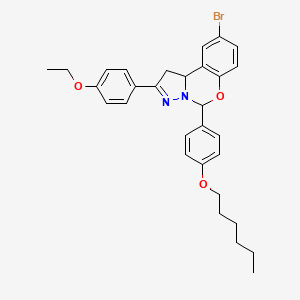 9-Bromo-2-(4-ethoxyphenyl)-5-[4-(hexyloxy)phenyl]-1,10b-dihydropyrazolo[1,5-c][1,3]benzoxazine