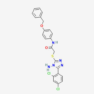 molecular formula C23H19Cl2N5O2S B15099135 2-[4-amino-5-(2,4-dichlorophenyl)(1,2,4-triazol-3-ylthio)]-N-[4-(phenylmethoxy)phenyl]acetamide 