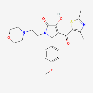 molecular formula C24H29N3O5S B15099137 4-[(2,4-dimethyl-1,3-thiazol-5-yl)carbonyl]-5-(4-ethoxyphenyl)-3-hydroxy-1-[2-(morpholin-4-yl)ethyl]-1,5-dihydro-2H-pyrrol-2-one 