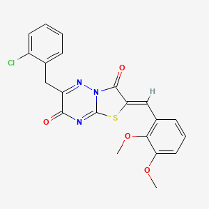 molecular formula C21H16ClN3O4S B15099157 (2Z)-6-(2-chlorobenzyl)-2-(2,3-dimethoxybenzylidene)-7H-[1,3]thiazolo[3,2-b][1,2,4]triazine-3,7(2H)-dione 