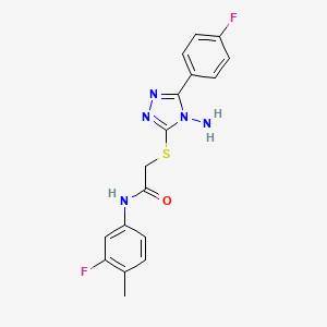 2-{[4-amino-5-(4-fluorophenyl)-4H-1,2,4-triazol-3-yl]sulfanyl}-N-(3-fluoro-4-methylphenyl)acetamide