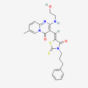 2-[(2-hydroxyethyl)amino]-7-methyl-3-{(Z)-[4-oxo-3-(3-phenylpropyl)-2-thioxo-1,3-thiazolidin-5-ylidene]methyl}-4H-pyrido[1,2-a]pyrimidin-4-one