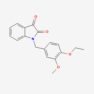 molecular formula C18H17NO4 B15099177 1-(4-ethoxy-3-methoxybenzyl)-1H-indole-2,3-dione 