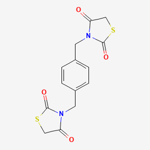 3-{4-[(2,4-Dioxo-1,3-thiazolidin-3-yl)methyl]benzyl}-1,3-thiazolidine-2,4-dione