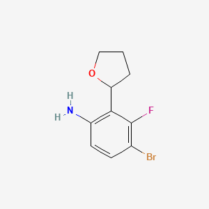 molecular formula C10H11BrFNO B1509919 4-Bromo-3-fluoro-2-(oxolan-2-yl)aniline 