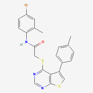 molecular formula C22H18BrN3OS2 B15099197 N-(4-bromo-2-methylphenyl)-2-{[5-(4-methylphenyl)thieno[2,3-d]pyrimidin-4-yl]sulfanyl}acetamide 