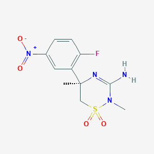 molecular formula C11H13FN4O4S B1509920 (R)-5-(2-fluoro-5-nitrophenyl)-3-imino-2,5-dimethyl-1,2,4-thiadiazinane 1,1-dioxide 