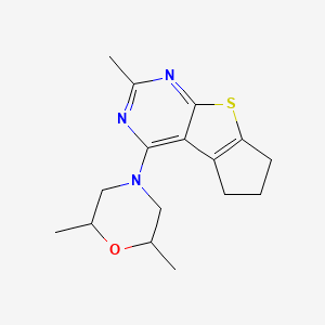 12-(2,6-Dimethylmorpholin-4-yl)-10-methyl-7-thia-9,11-diazatricyclo[6.4.0.0^{2,6}]dodeca-1(12),2(6),8,10-tetraene