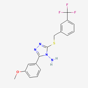 molecular formula C17H15F3N4OS B15099225 3-(3-methoxyphenyl)-5-{[3-(trifluoromethyl)benzyl]sulfanyl}-4H-1,2,4-triazol-4-amine 