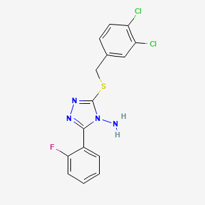 5-[(3,4-Dichlorophenyl)methylthio]-3-(2-fluorophenyl)-1,2,4-triazole-4-ylamine