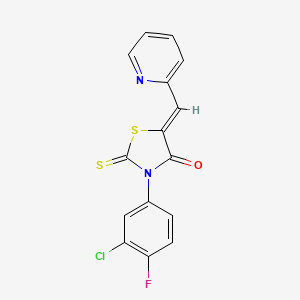 (5Z)-3-(3-chloro-4-fluorophenyl)-5-(pyridin-2-ylmethylidene)-2-thioxo-1,3-thiazolidin-4-one