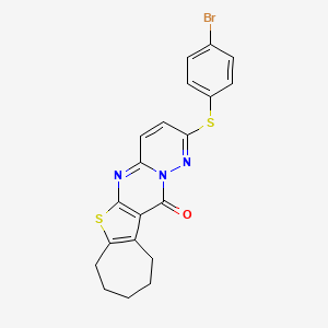 15-[(4-Bromophenyl)sulfanyl]-9-thia-11,16,17-triazatetracyclo[8.8.0.0^{2,8}.0^{12,17}]octadeca-1(10),2(8),11,13,15-pentaen-18-one