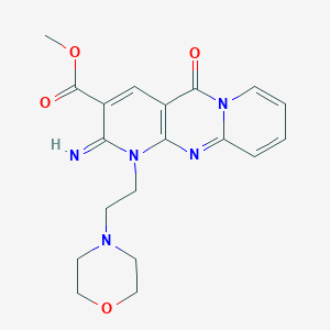 Methyl 6-imino-7-[2-(morpholin-4-yl)ethyl]-2-oxo-1,7,9-triazatricyclo[8.4.0.0^{3,8}]tetradeca-3(8),4,9,11,13-pentaene-5-carboxylate