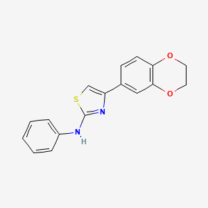 molecular formula C17H14N2O2S B15099271 4-(2,3-Dihydro-1,4-benzodioxin-6-yl)-N-phenyl-1,3-thiazol-2-amine 