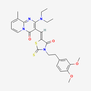 2-(diethylamino)-3-[(Z)-{3-[2-(3,4-dimethoxyphenyl)ethyl]-4-oxo-2-thioxo-1,3-thiazolidin-5-ylidene}methyl]-9-methyl-4H-pyrido[1,2-a]pyrimidin-4-one