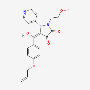 molecular formula C22H22N2O5 B15099289 (4E)-4-{hydroxy[4-(prop-2-en-1-yloxy)phenyl]methylidene}-1-(2-methoxyethyl)-5-(pyridin-4-yl)pyrrolidine-2,3-dione 