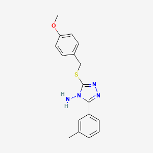 molecular formula C17H18N4OS B15099291 3-[(4-Methoxyphenyl)methylthio]-5-(3-methylphenyl)-1,2,4-triazole-4-ylamine 