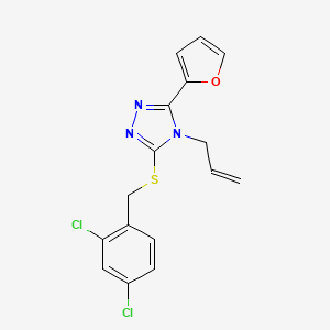 molecular formula C16H13Cl2N3OS B15099297 3-[(2,4-Dichlorophenyl)methylthio]-5-(2-furyl)-4-prop-2-enyl-1,2,4-triazole 