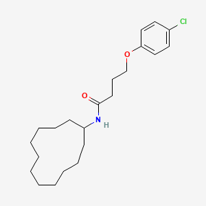 molecular formula C22H34ClNO2 B15099299 4-(4-chlorophenoxy)-N-cyclododecylbutanamide 