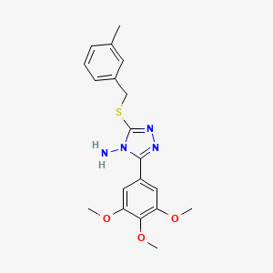 molecular formula C19H22N4O3S B15099306 3-[(3-methylbenzyl)sulfanyl]-5-(3,4,5-trimethoxyphenyl)-4H-1,2,4-triazol-4-amine 