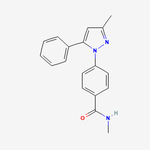 molecular formula C18H17N3O B15099334 N-methyl-4-(3-methyl-5-phenyl-1H-pyrazol-1-yl)benzamide 