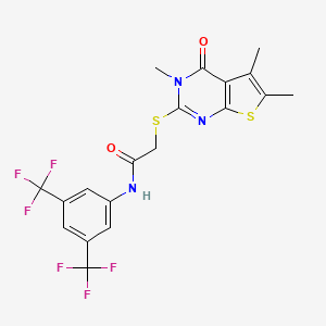 molecular formula C19H15F6N3O2S2 B15099340 C19H15F6N3O2S2 