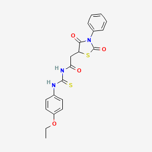 2-(2,4-dioxo-3-phenyl-1,3-thiazolidin-5-yl)-N-[(4-ethoxyphenyl)carbamothioyl]acetamide