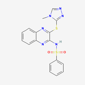 N-[3-[(4-methyl-1,2,4-triazol-3-yl)sulfanyl]quinoxalin-2-yl]benzenesulfonamide