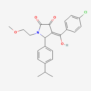 molecular formula C23H24ClNO4 B15099363 (4E)-4-[(4-chlorophenyl)(hydroxy)methylidene]-1-(2-methoxyethyl)-5-[4-(propan-2-yl)phenyl]pyrrolidine-2,3-dione 