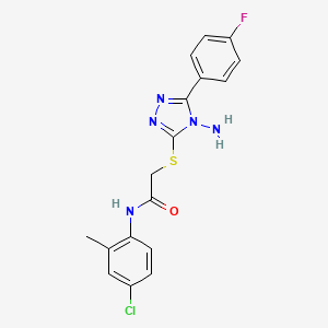 molecular formula C17H15ClFN5OS B15099370 2-[4-amino-5-(4-fluorophenyl)(1,2,4-triazol-3-ylthio)]-N-(4-chloro-2-methylphe nyl)acetamide 