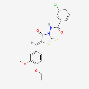 3-chloro-N-[(5Z)-5-(4-ethoxy-3-methoxybenzylidene)-4-oxo-2-thioxo-1,3-thiazolidin-3-yl]benzamide