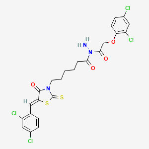 N-[2-(2,4-Dichlorophenoxy)acetyl]-6-[(5Z)-5-[(2,4-dichlorophenyl)methylidene]-4-oxo-2-sulfanylidene-thiazolidin-3-YL]hexanehydrazide