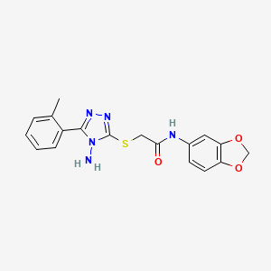 2-{[4-amino-5-(2-methylphenyl)-4H-1,2,4-triazol-3-yl]sulfanyl}-N-(1,3-benzodioxol-5-yl)acetamide